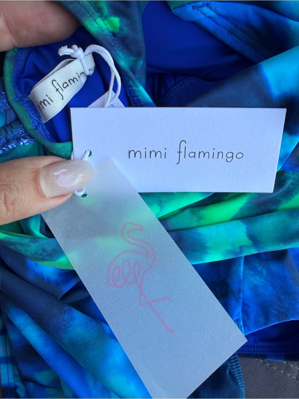 Mimi Flamingo Saltwater Wren Tie Dye One Piece Swimsuit 8 Cross Back Halter - Picture 10 of 10